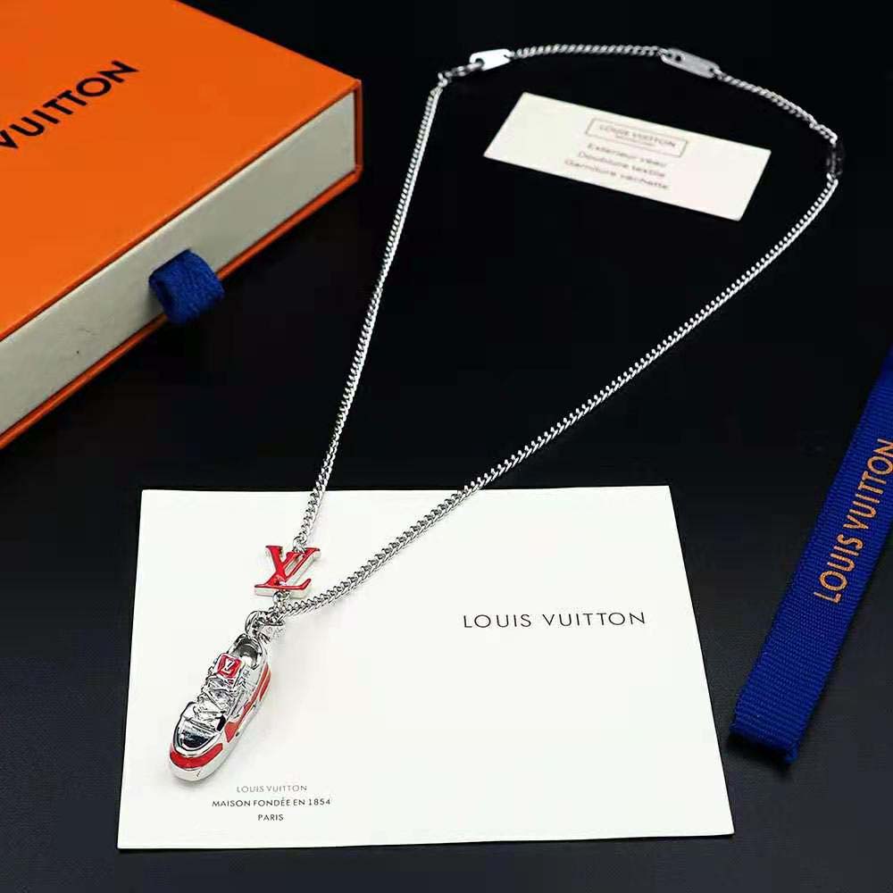 Louis Vuitton Men LV Trainer Necklace-Red (6)