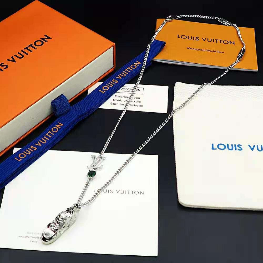 Louis Vuitton Men LV Trainer Strass Necklace-Green (3)