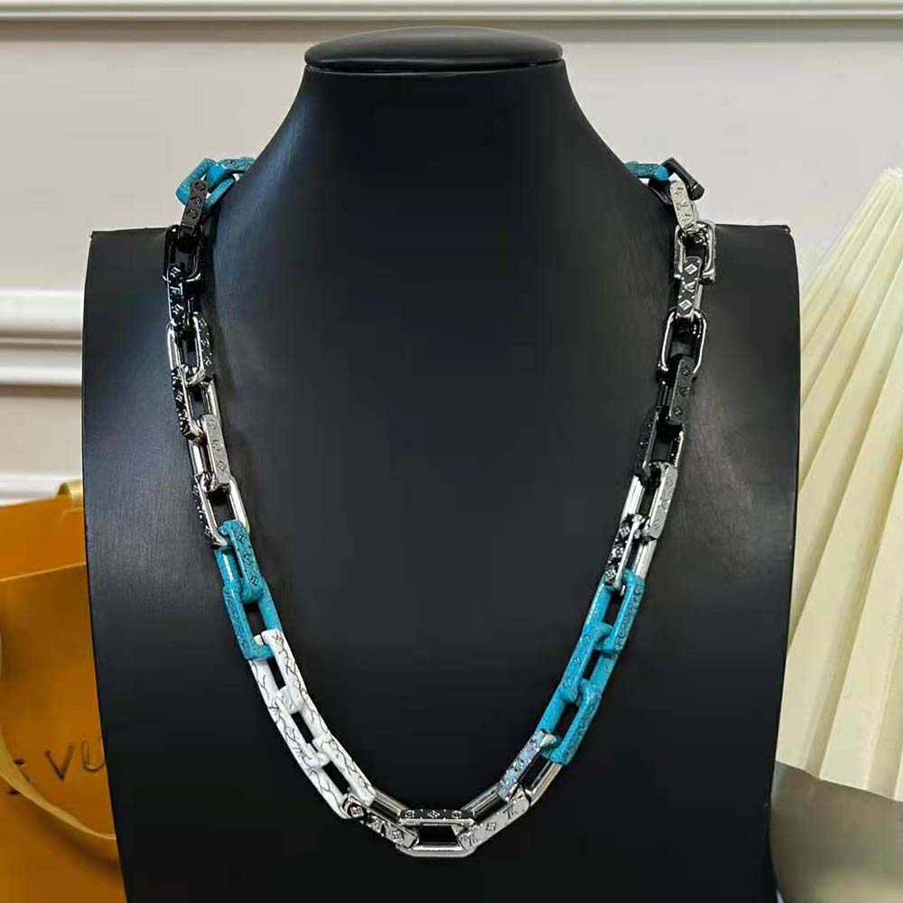 Louis Vuitton Men Monogram Chain Necklace (4)