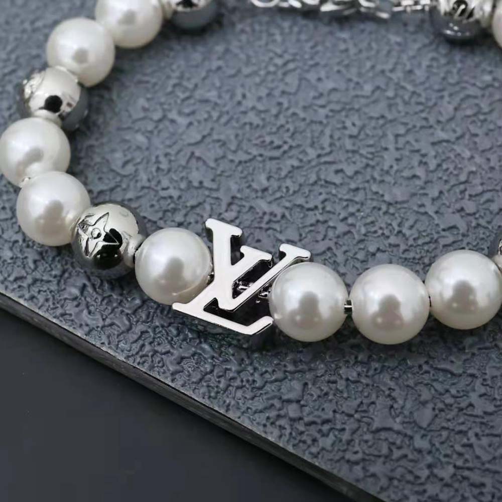 Louis Vuitton Men Monogram Pearls Bracelet (3)