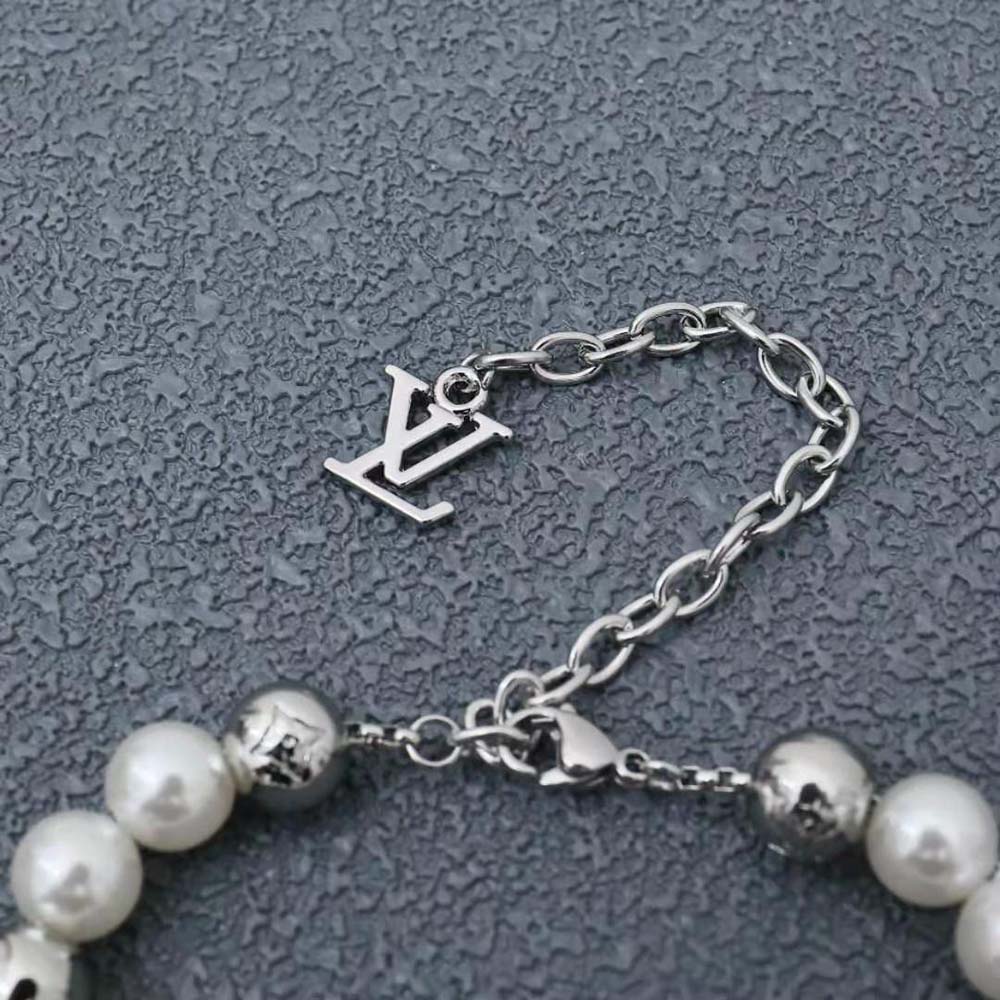 Louis Vuitton Men Monogram Pearls Bracelet (4)