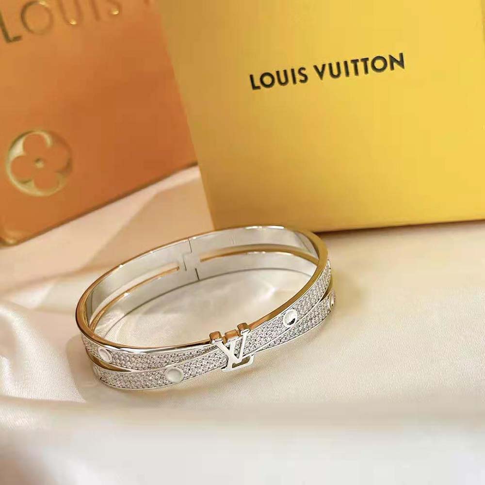 Louis Vuitton Women Empreinte Bangle White Gold (7)