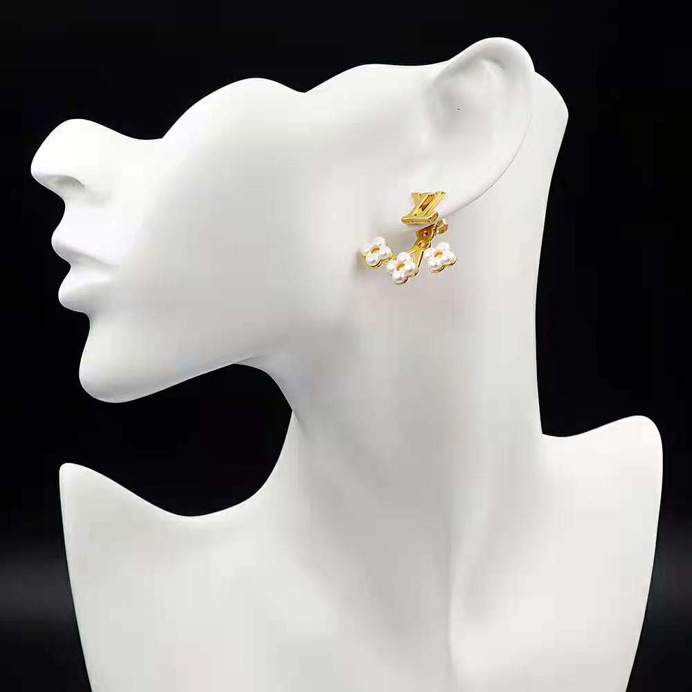 Louis Vuitton Women LV Floragram Earrings-White (3)