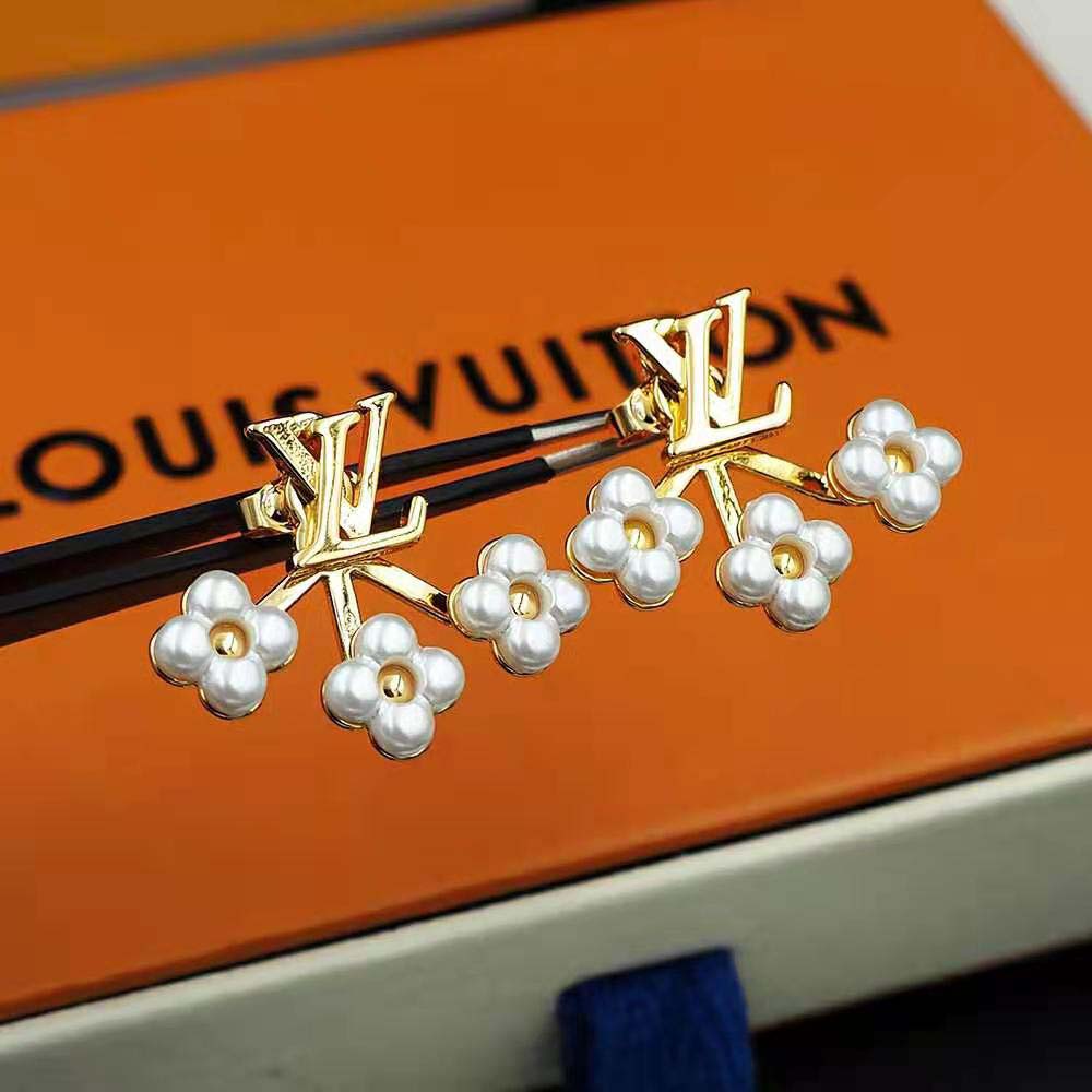 Louis Vuitton Women LV Floragram Earrings-White (6)