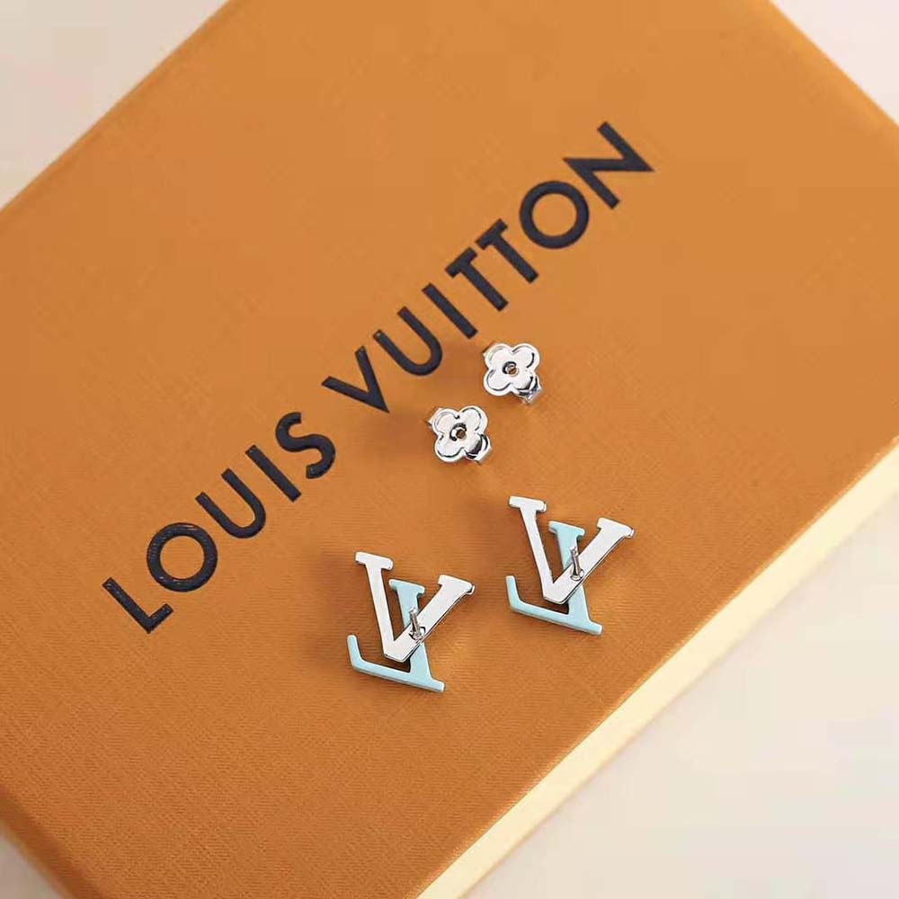Louis Vuitton Women LV Iconic Sweety Earrings-Blue (10)