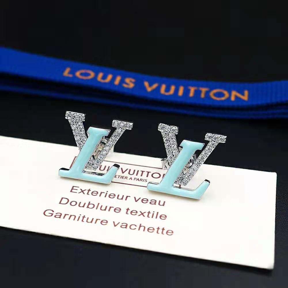 Louis Vuitton Women LV Iconic Sweety Earrings-Blue (2)