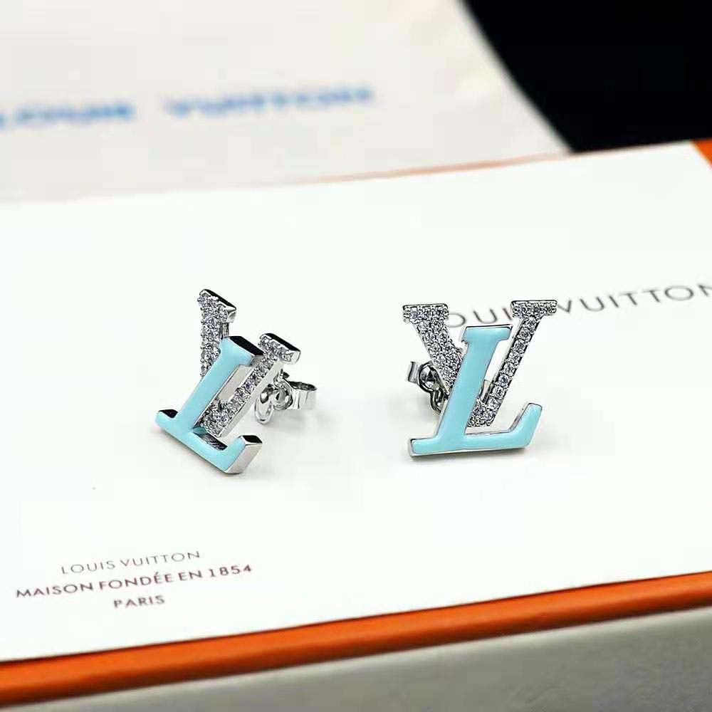 Louis Vuitton Women LV Iconic Sweety Earrings-Blue (5)