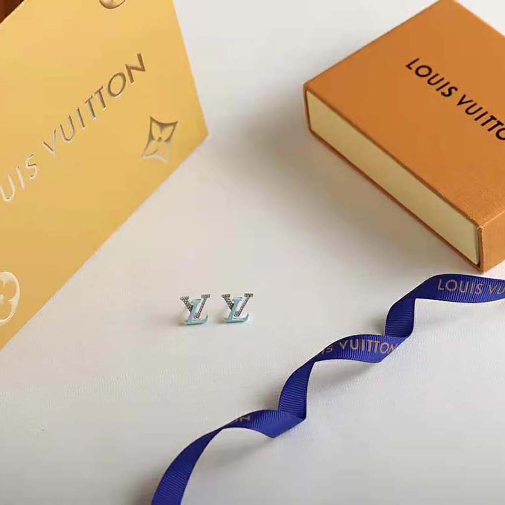 Louis Vuitton Women LV Iconic Sweety Earrings-Blue (7)
