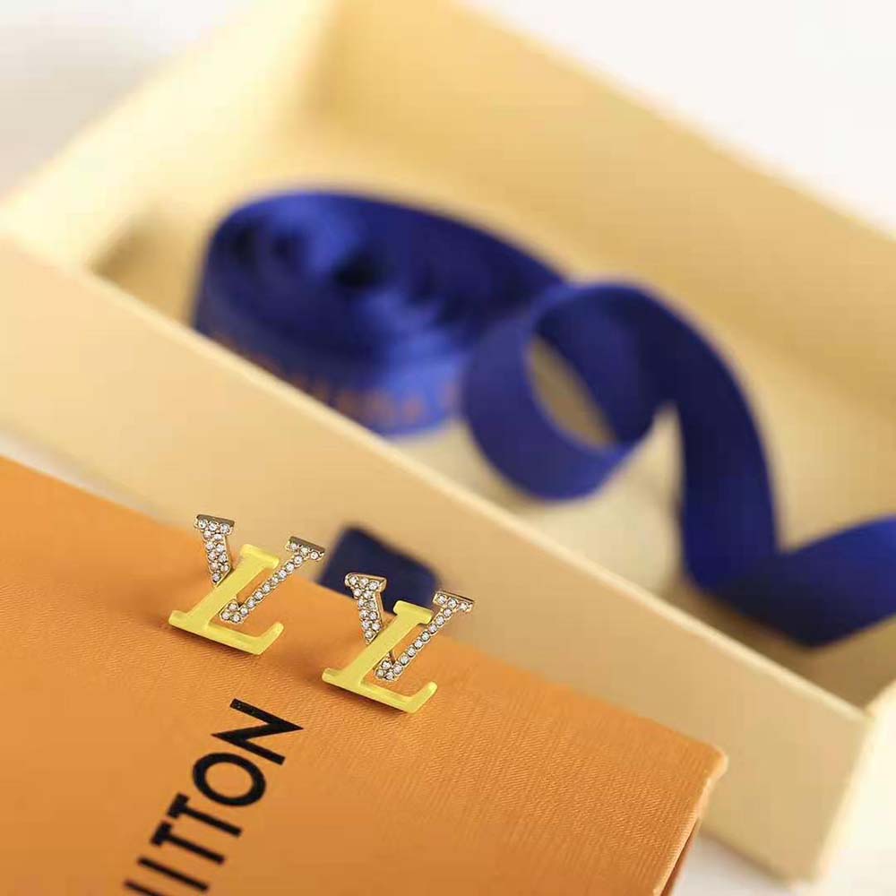 Louis Vuitton Women LV Iconic Sweety Earrings-Yellow (6)