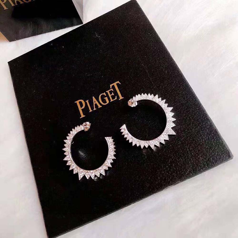 Piaget Women Sunlight Earrings in Rhodium Finish 18K White Gold (2)
