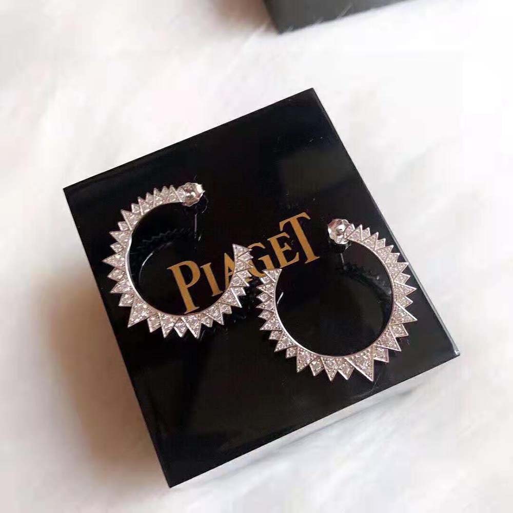 Piaget Women Sunlight Earrings in Rhodium Finish 18K White Gold (3)
