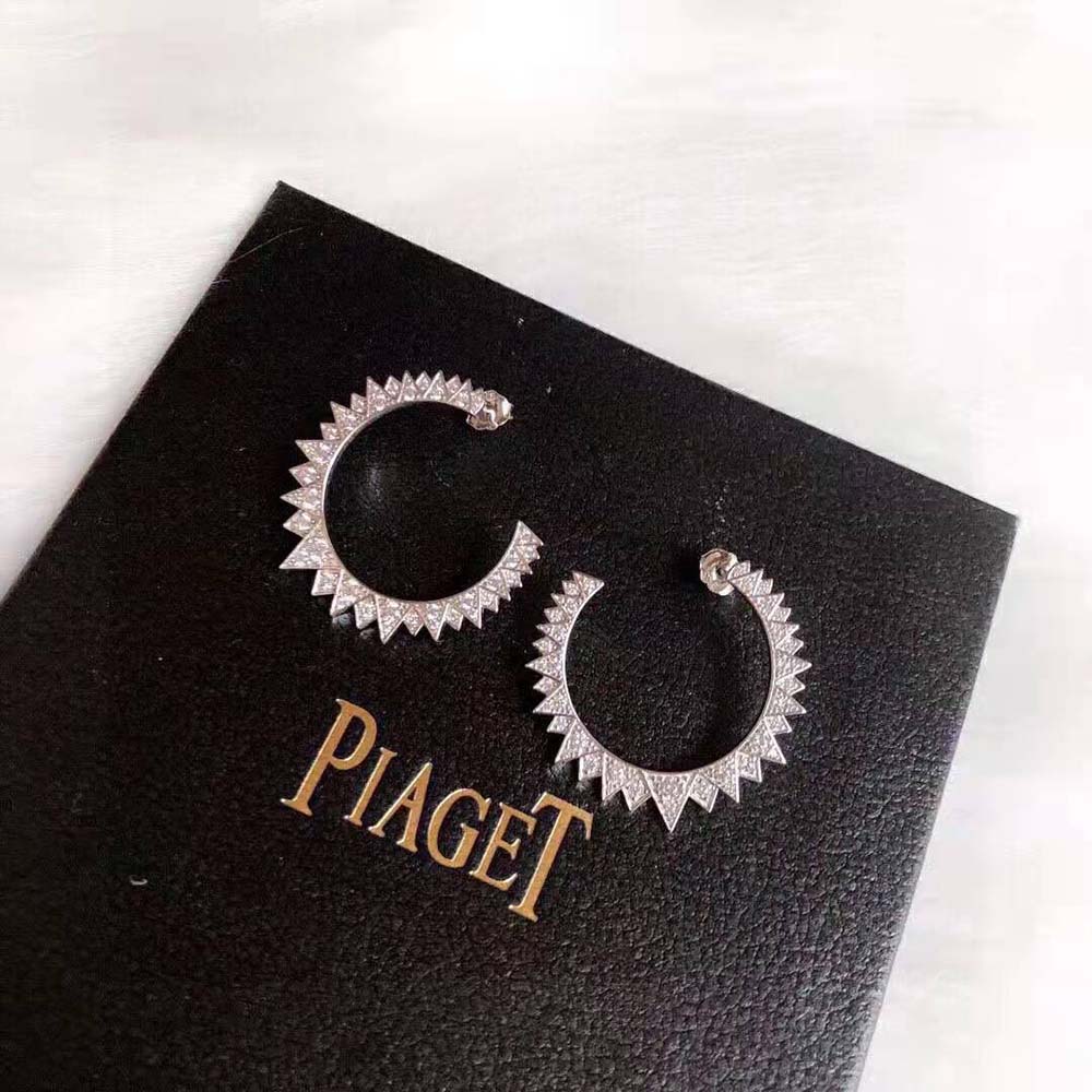 Piaget Women Sunlight Earrings in Rhodium Finish 18K White Gold (6)