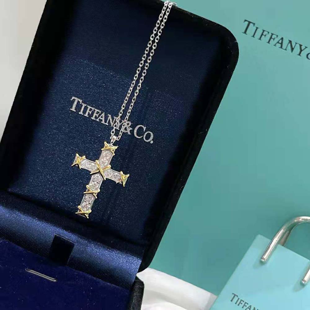 Tiffany Co Schlumberger Ten Stone Cross Pendant (2)