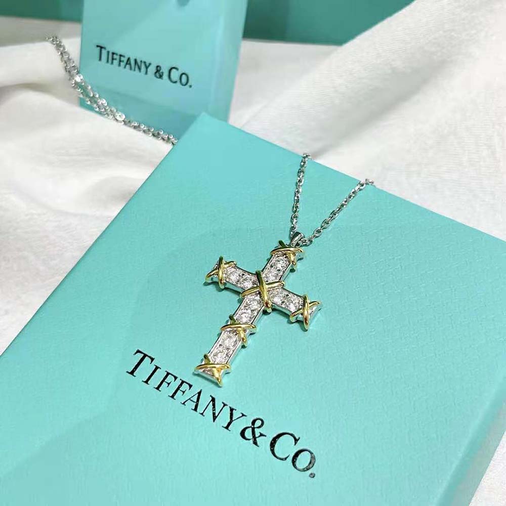 Tiffany Co Schlumberger Ten Stone Cross Pendant (7)