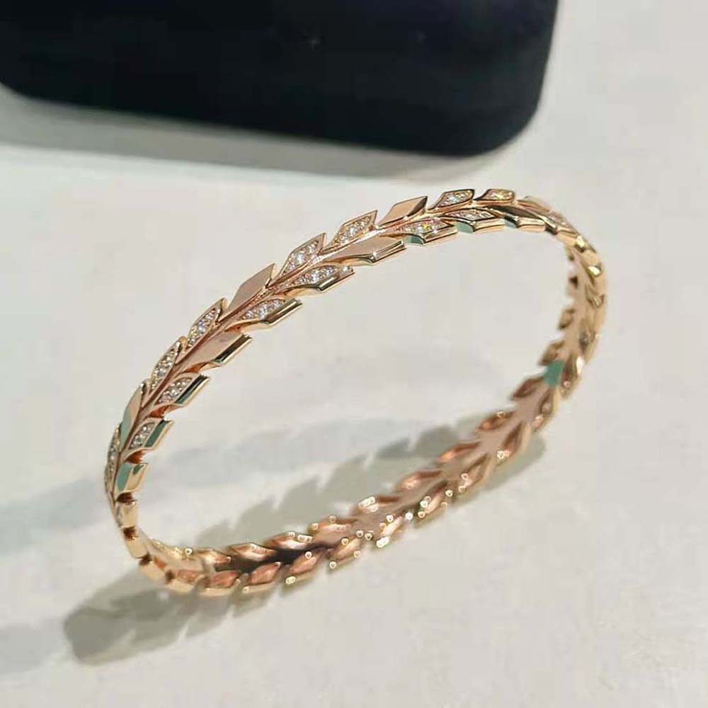 Tiffany Victoria Vine Hinged Bangle in Yellow Gold with Diamonds (7)