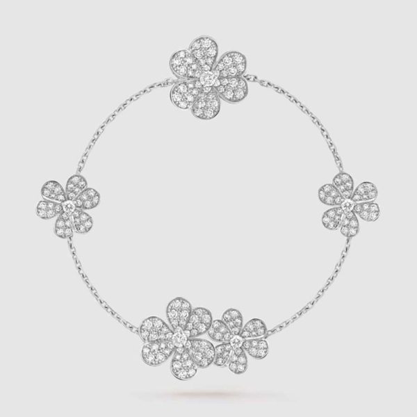 Van Cleef & Arpels Lady Frivole Bracelet 5 Flowers in 18K White Gold (1)