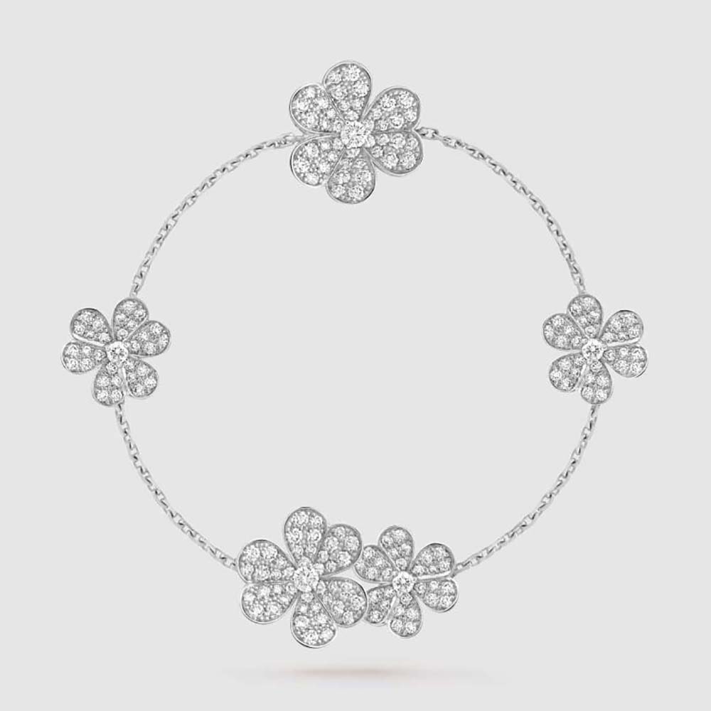 Van Cleef & Arpels Lady Frivole Bracelet 5 Flowers in 18K White Gold