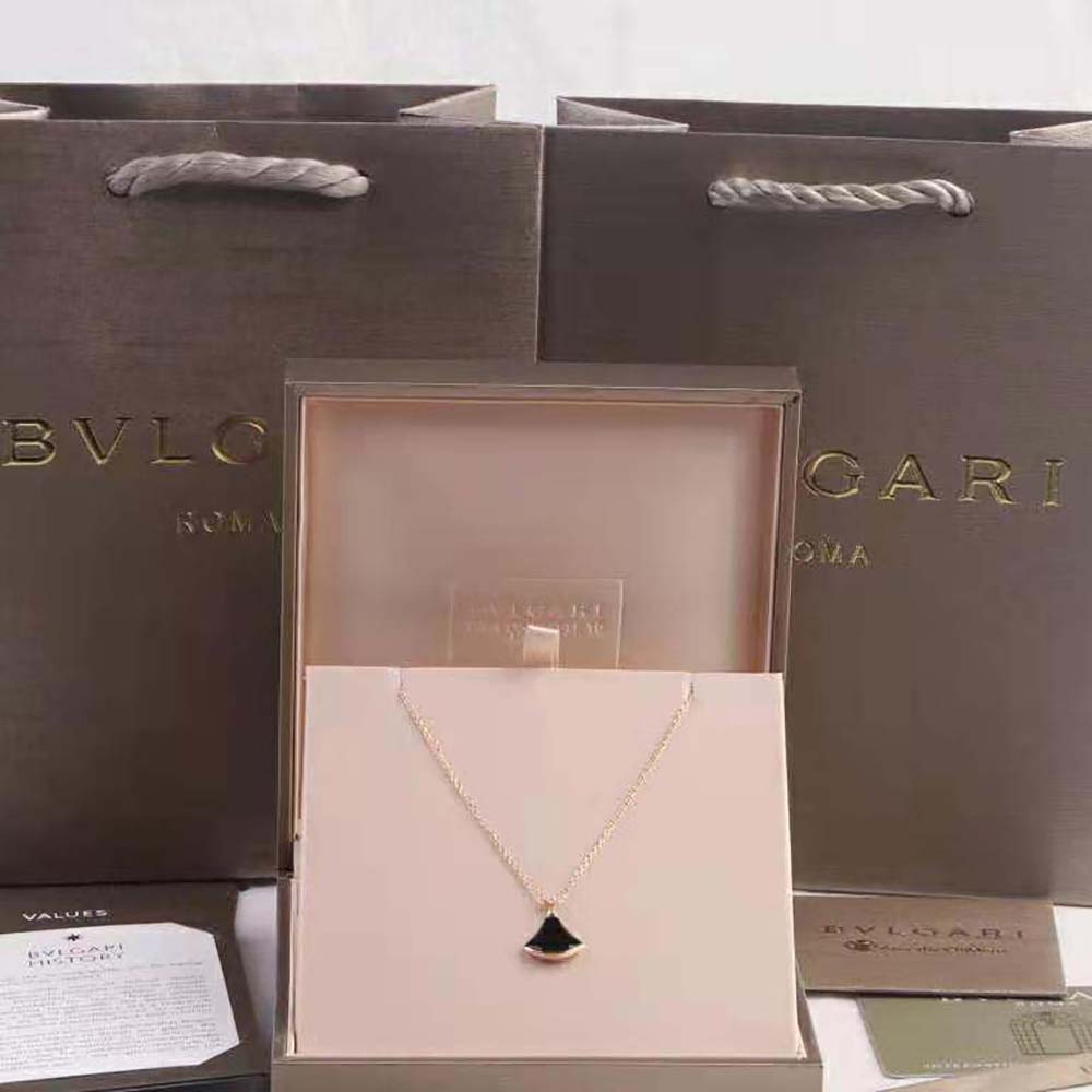 Bulgari DIVAS’ DREAM Necklace in Rose Gold-Black 360173 (4)