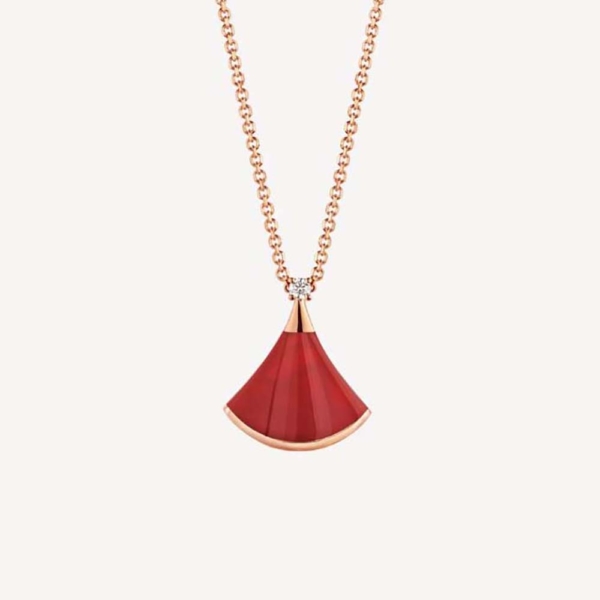Bulgari DIVAS’ DREAM Necklace in Rose Gold-Red 350583 (1)