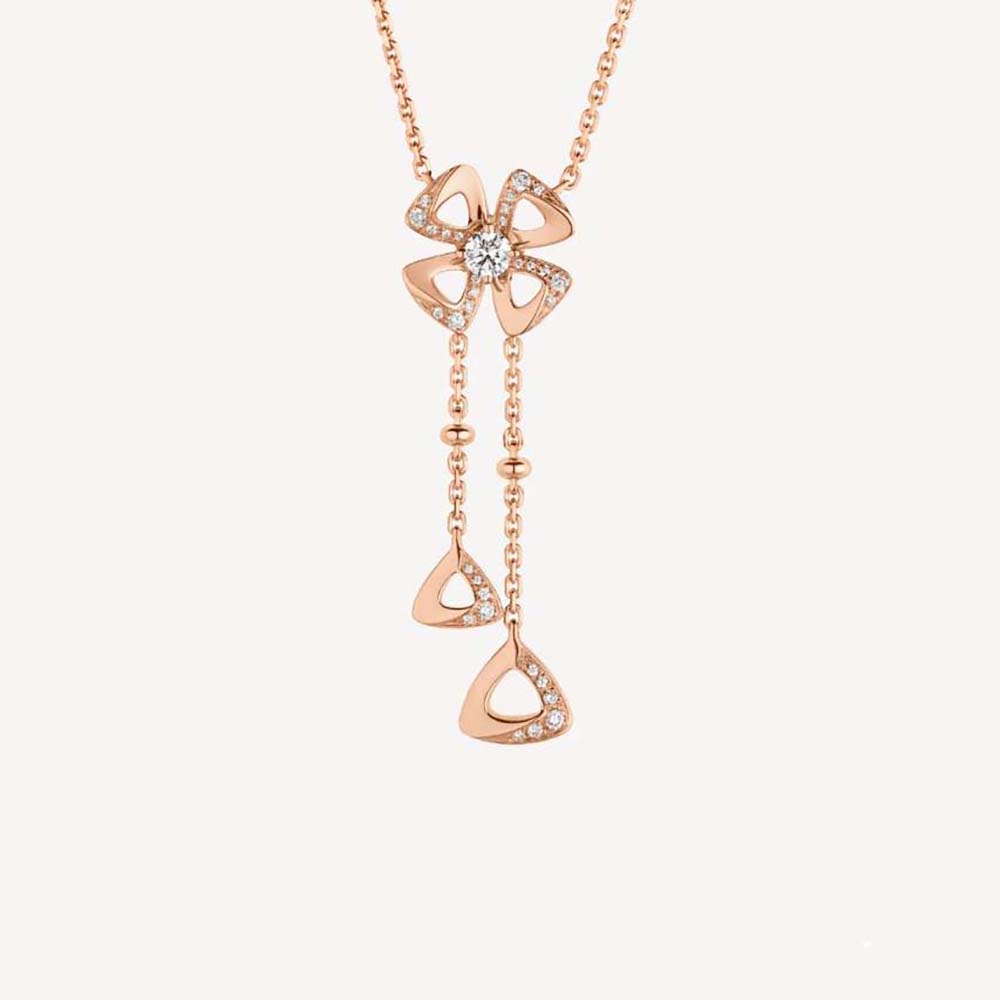 Bulgari Fiorever Necklace in Rose Gold-357137