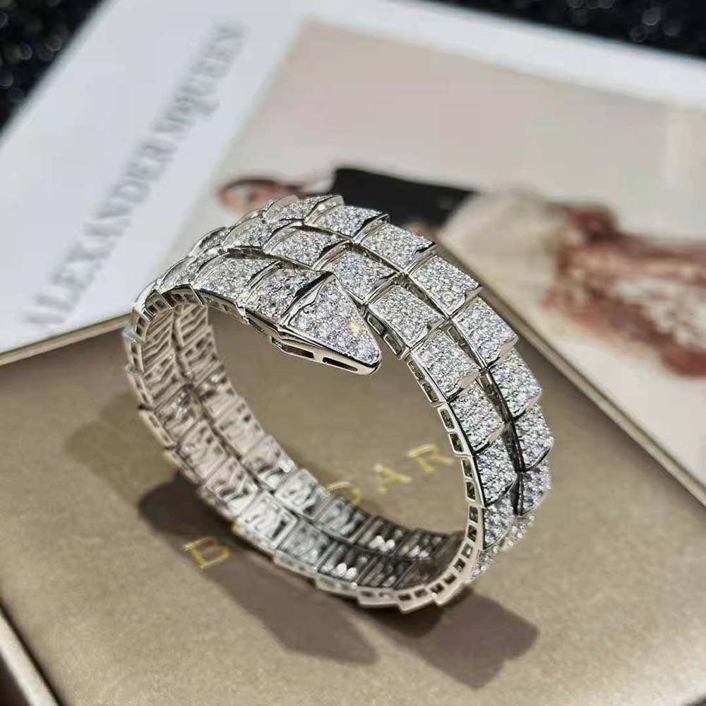 Bulgari Serpenti Viper Bracelet in White Gold-345203 (2)