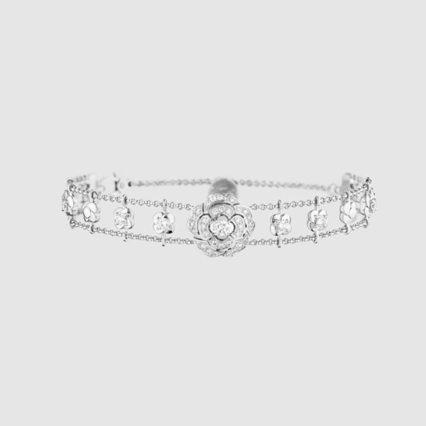 Chanel Women Bouton De Camélia Bracelet in White Gold-J12065 (1)