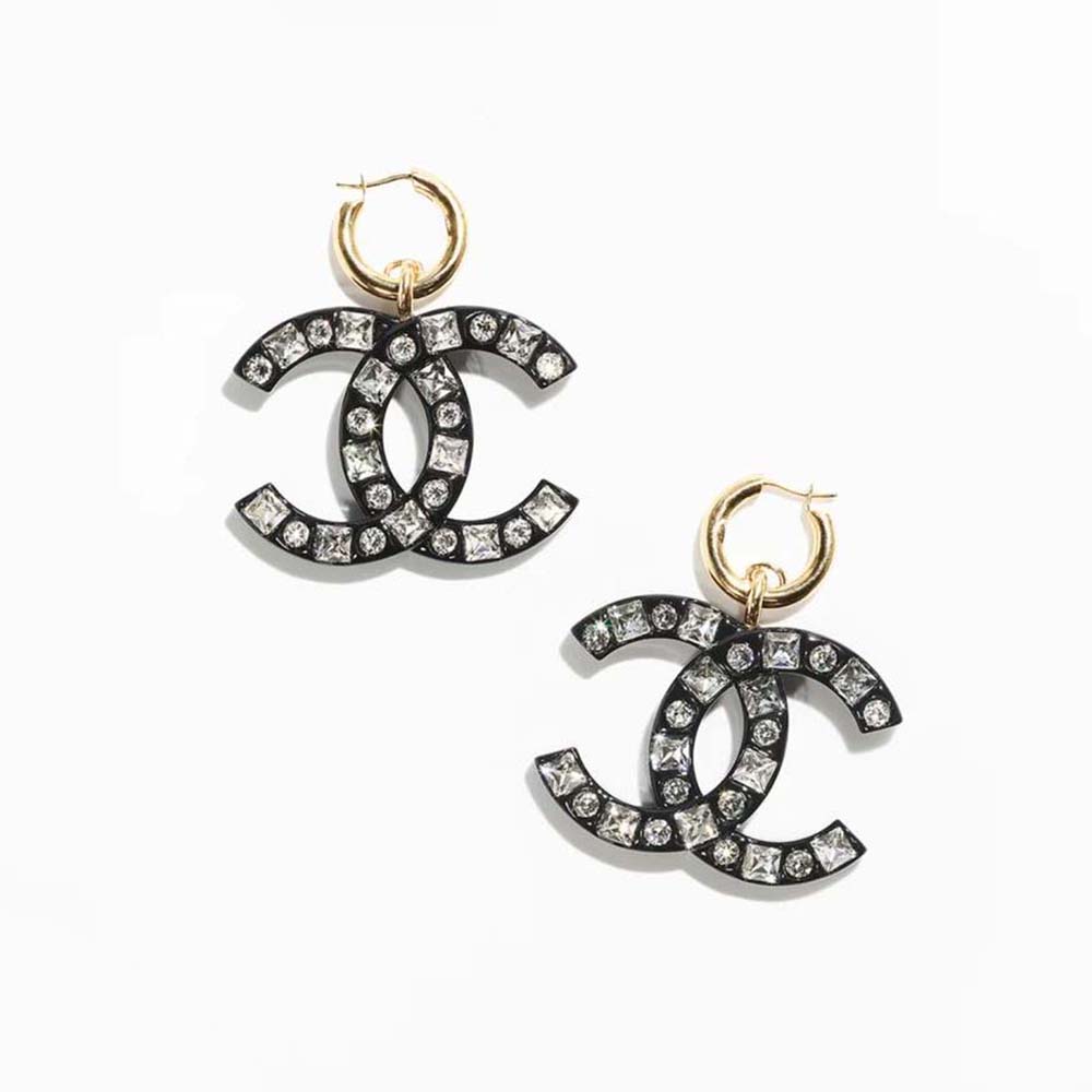 Chanel Women Pendant Earrings Brooch in Metal Resin & Strass-NU644