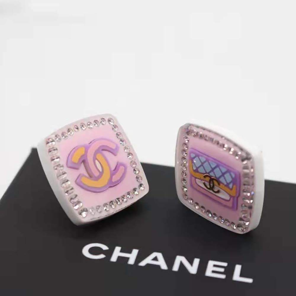 Chanel Women Stud Earrings in Resin Metal & Strass-NU588 (3)