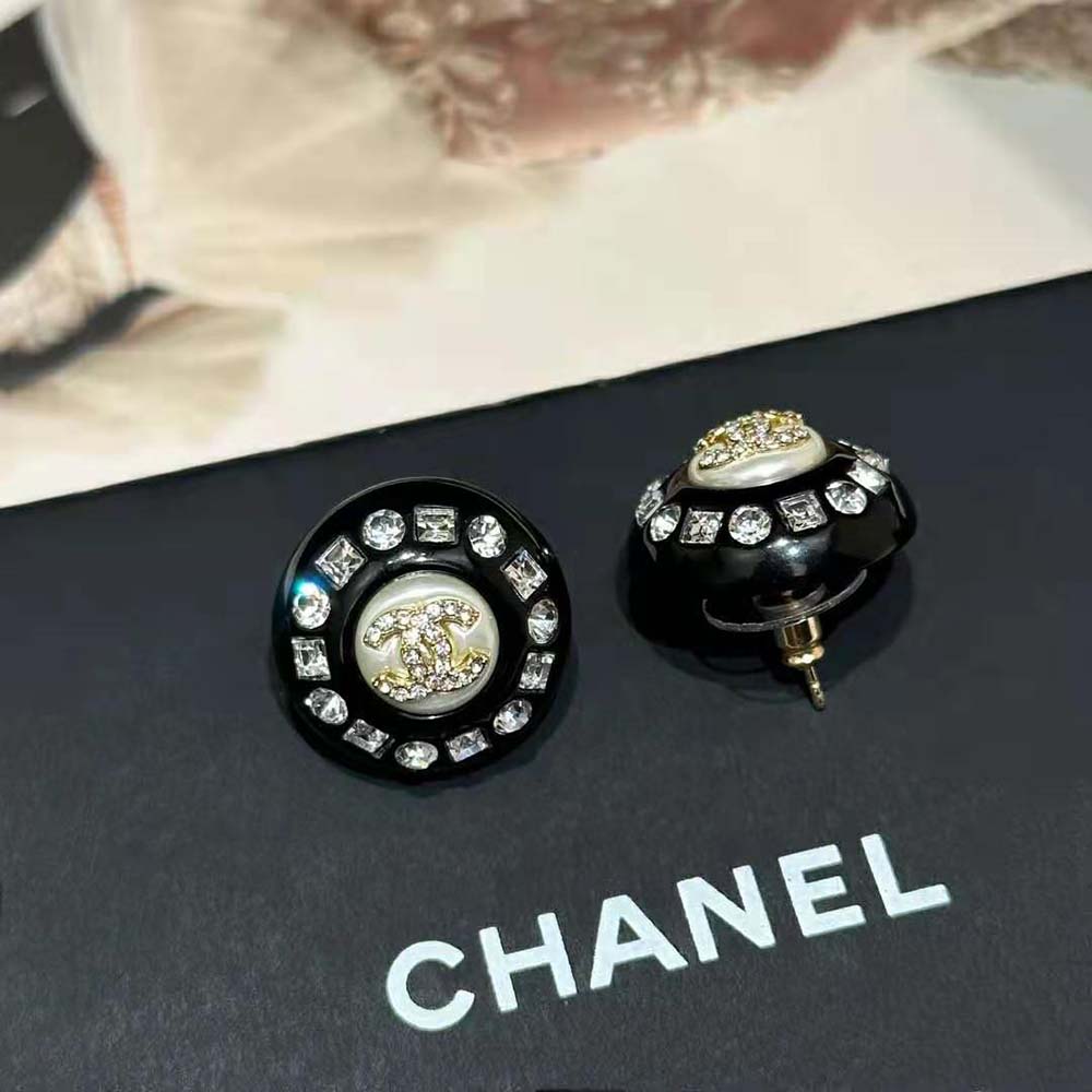Chanel Women Stud Earrings in Resin Metal & Strass-NU642 (3)
