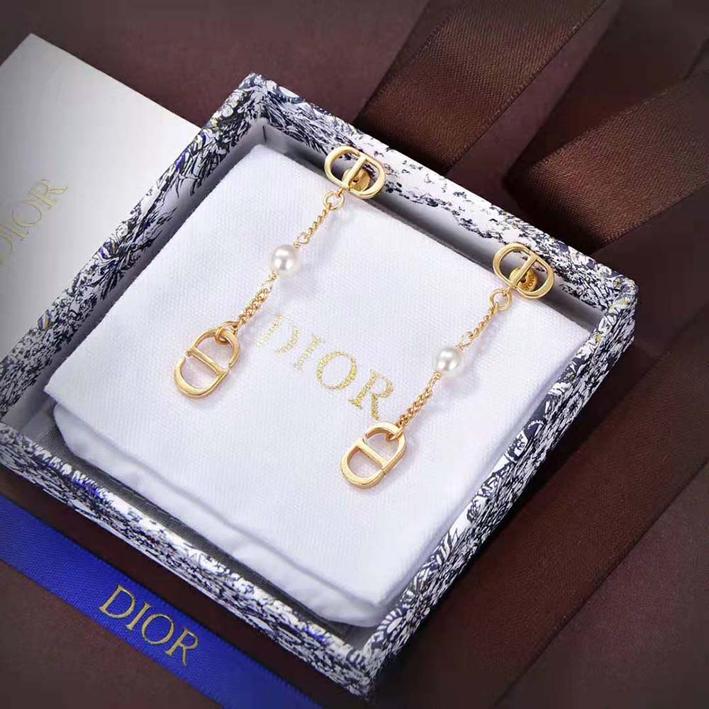Dior Women 30 Montaigne Earrings Gold-Finish Metal-E3089WOMMT (2)