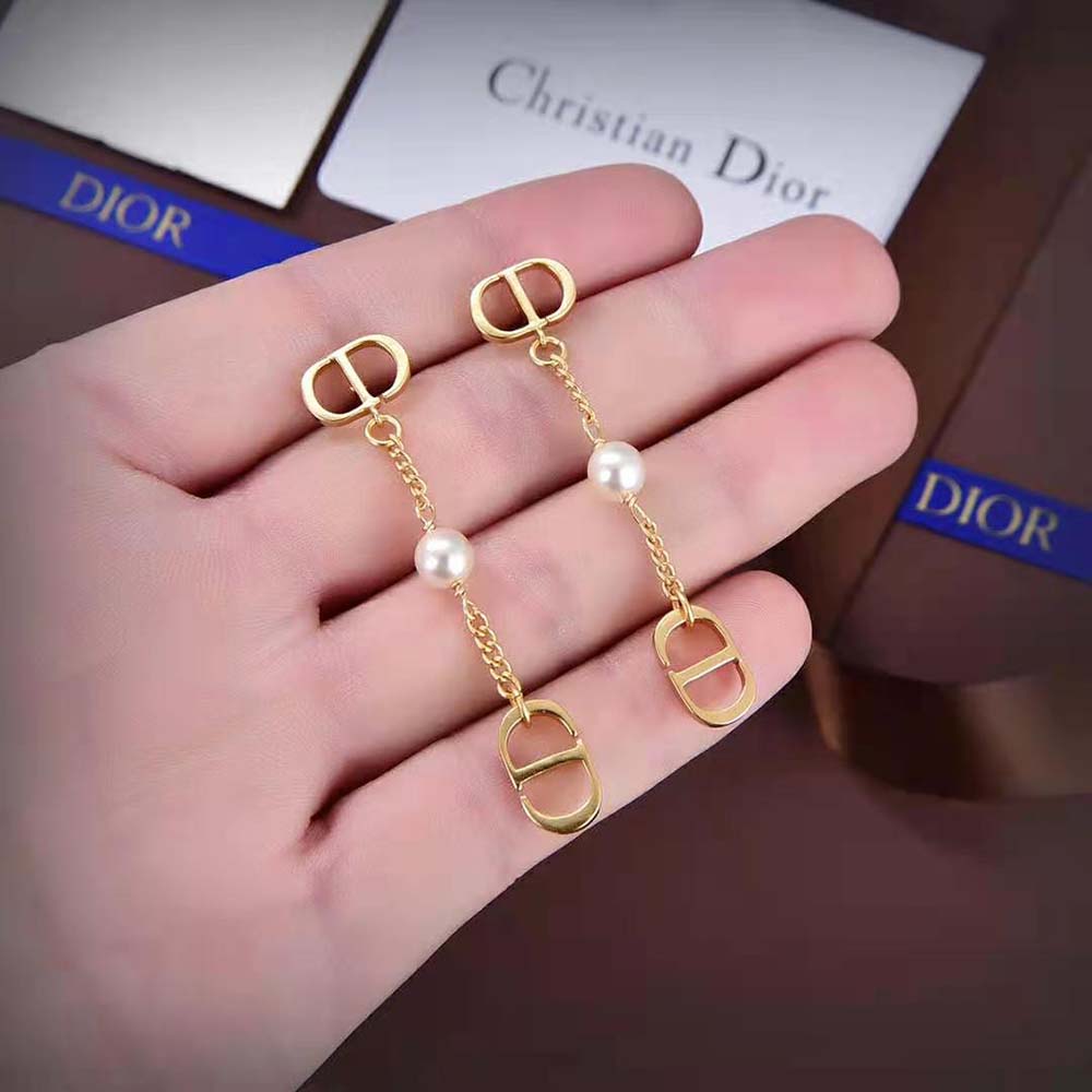 Dior Women 30 Montaigne Earrings Gold-Finish Metal-E3089WOMMT (3)
