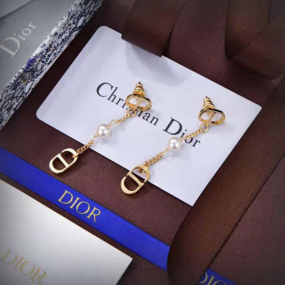 Dior Women 30 Montaigne Earrings Gold-Finish Metal-E3089WOMMT (4)