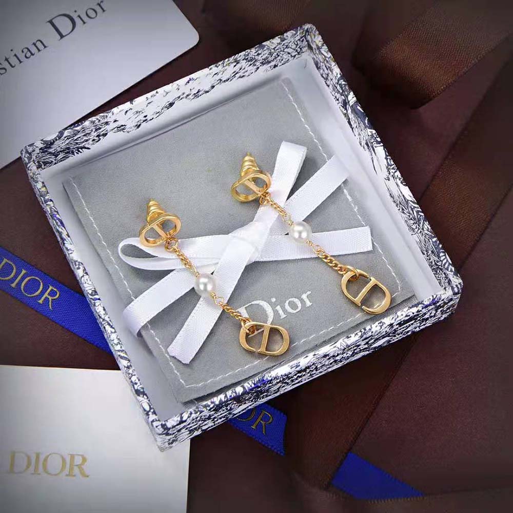 Dior Women 30 Montaigne Earrings Gold-Finish Metal-E3089WOMMT (5)