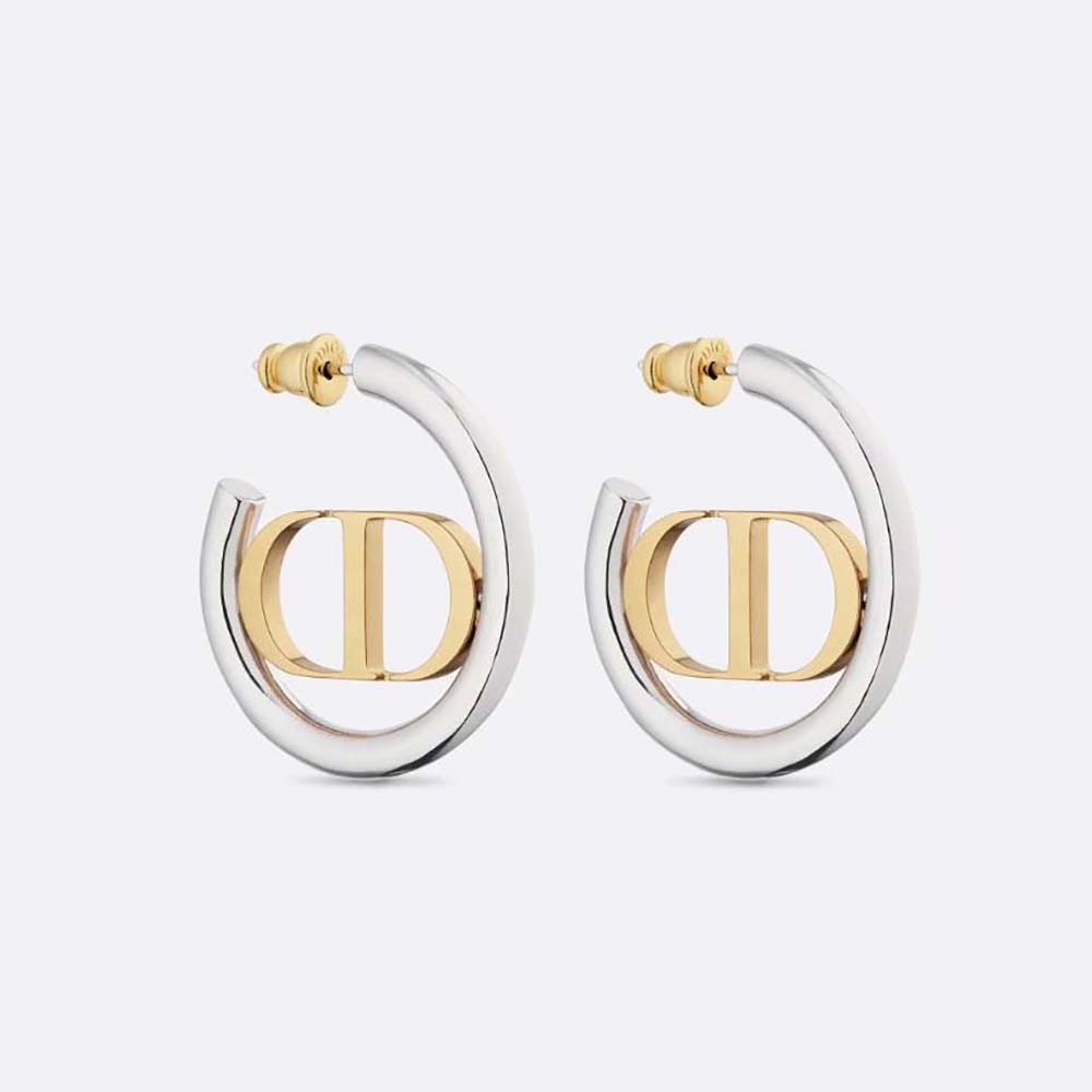 Dior Women 30 Montaigne Earrings Gold-Finish and Silver-Finish Metal-E2027WOMMT (1)