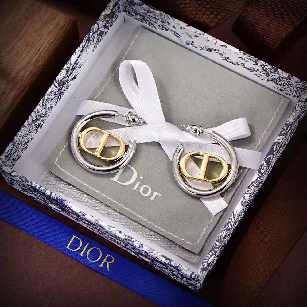 Dior Women 30 Montaigne Earrings Gold-Finish and Silver-Finish Metal-E2027WOMMT (2)