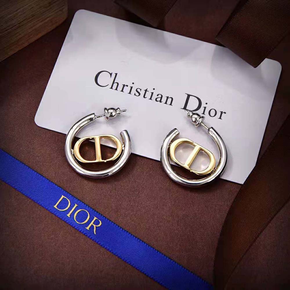 Dior Women 30 Montaigne Earrings Gold-Finish and Silver-Finish Metal-E2027WOMMT (3)