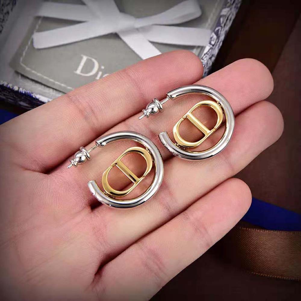 Dior Women 30 Montaigne Earrings Gold-Finish and Silver-Finish Metal-E2027WOMMT (6)