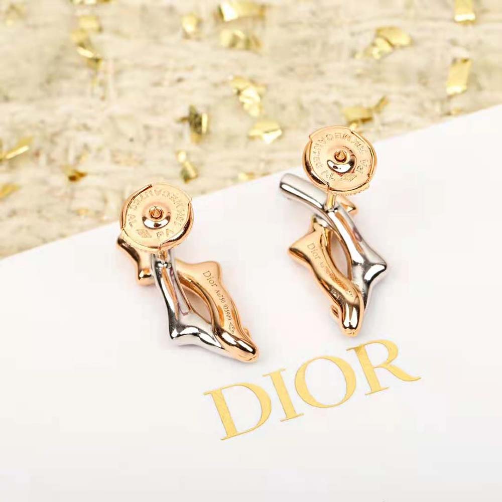 Dior Women Bois De Rose Earring Pink Gold White Gold and Diamonds (6)