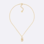 Dior Women CD Lock Necklace Gold-Finish Metal and Silver-Tone Crystals