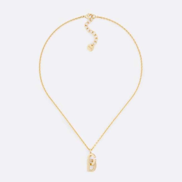 Dior Women CD Lock Necklace Gold-Finish Metal and Silver-Tone Crystals (1)