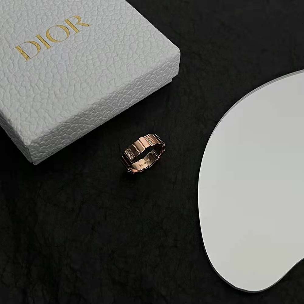 Dior Women Gem Dior Ring Pink Gold and Diamonds-JGEM95025 (4)