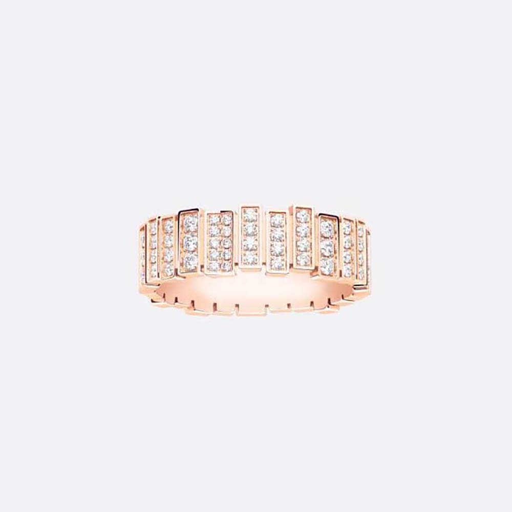 Dior Women Gem Dior Ring Pink Gold and Diamonds-JGEM95028