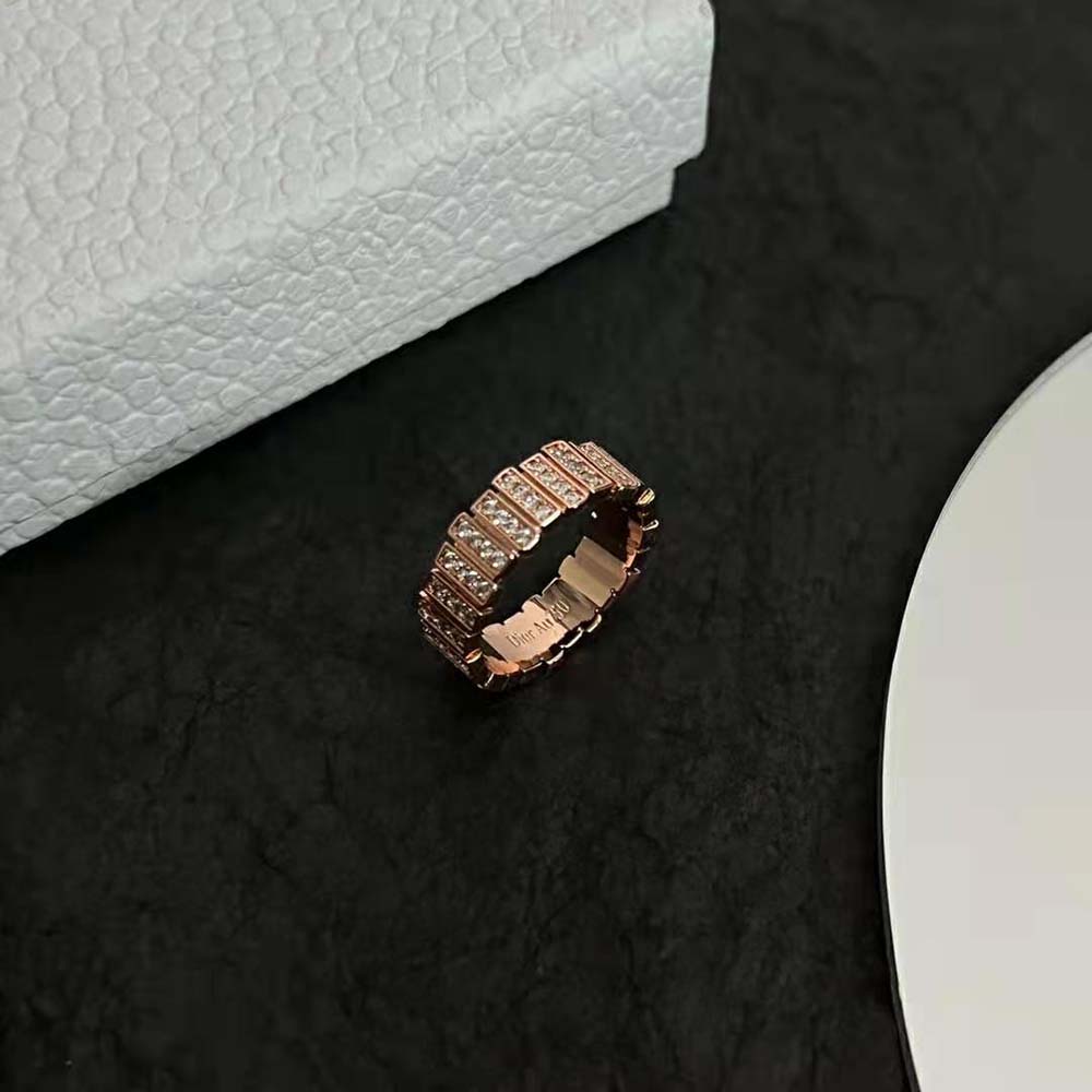 Dior Women Gem Dior Ring Pink Gold and Diamonds-JGEM95028 (2)