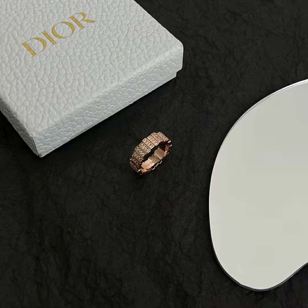 Dior Women Gem Dior Ring Pink Gold and Diamonds-JGEM95028 (3)