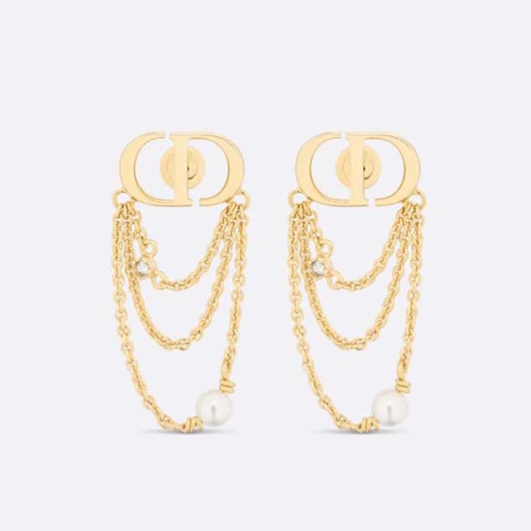Dior Women Petit CD Earrings Gold-Finish Metal-E2424WOMCY (1)