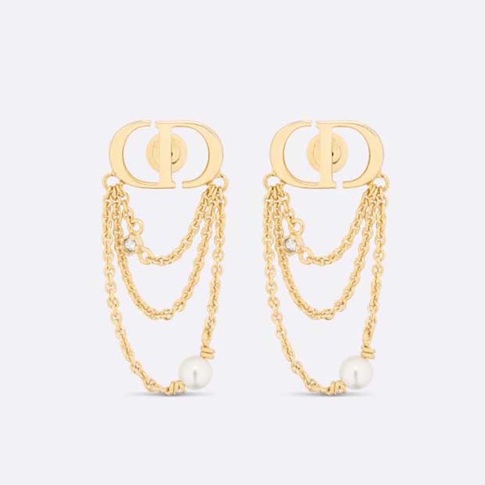 Dior Women Petit CD Earrings Gold-Finish Metal-E2424WOMCY (1)