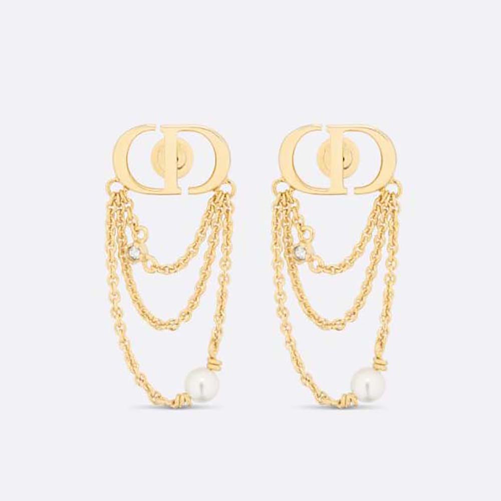 Dior Women Petit CD Earrings Gold-Finish Metal-E2424WOMCY