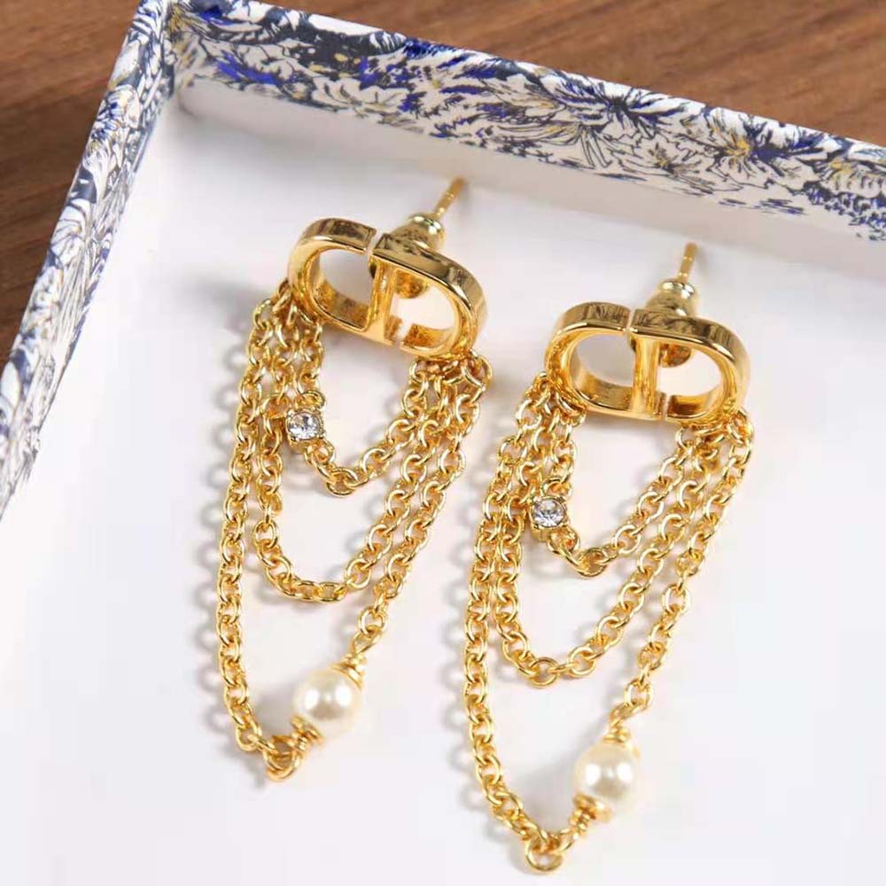 Dior Women Petit CD Earrings Gold-Finish Metal-E2424WOMCY (6)