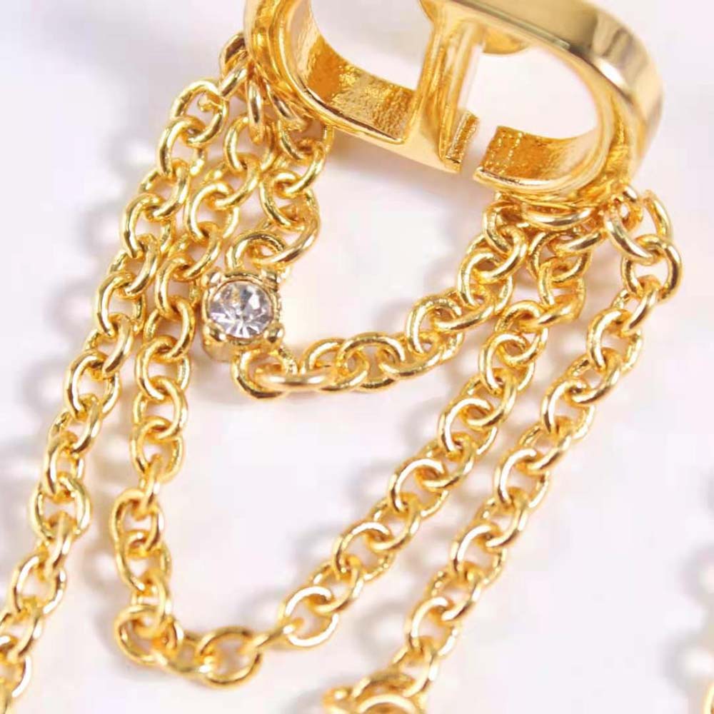 Dior Women Petit CD Earrings Gold-Finish Metal-E2424WOMCY (8)