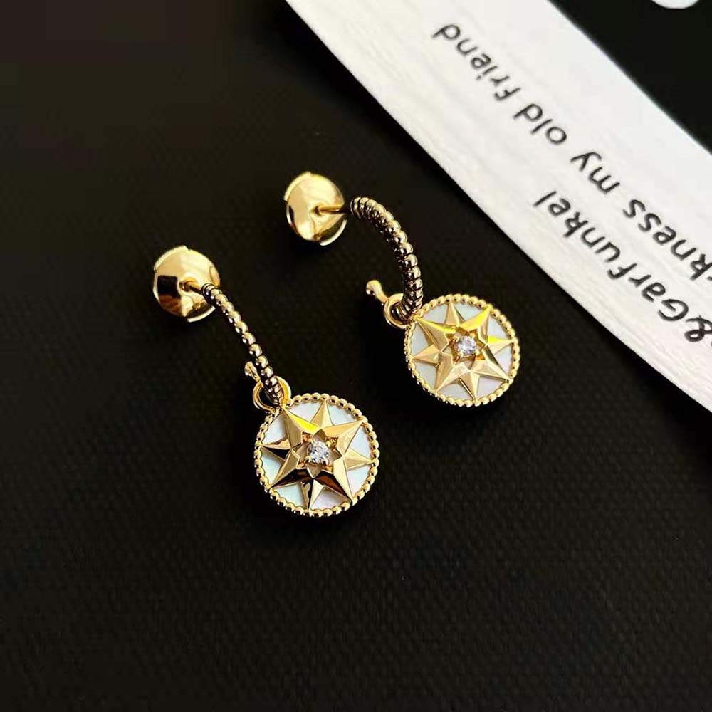 Dior Women Rose des Vents Earrings Yellow Gold-JRDV95057 (3)